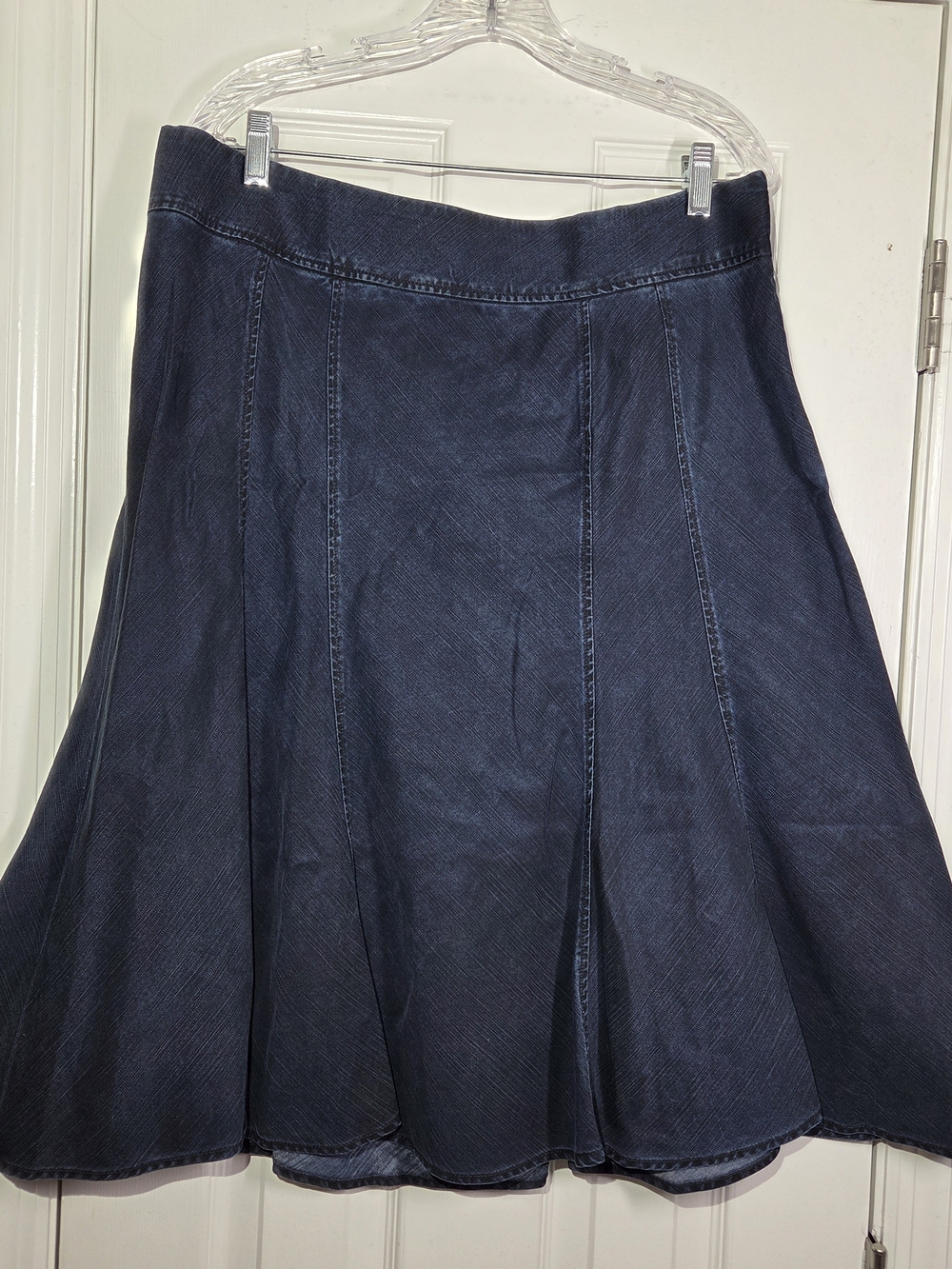 Coldwater Creek A Line Paneled Tencel Denim Skirt Womens 14-16
